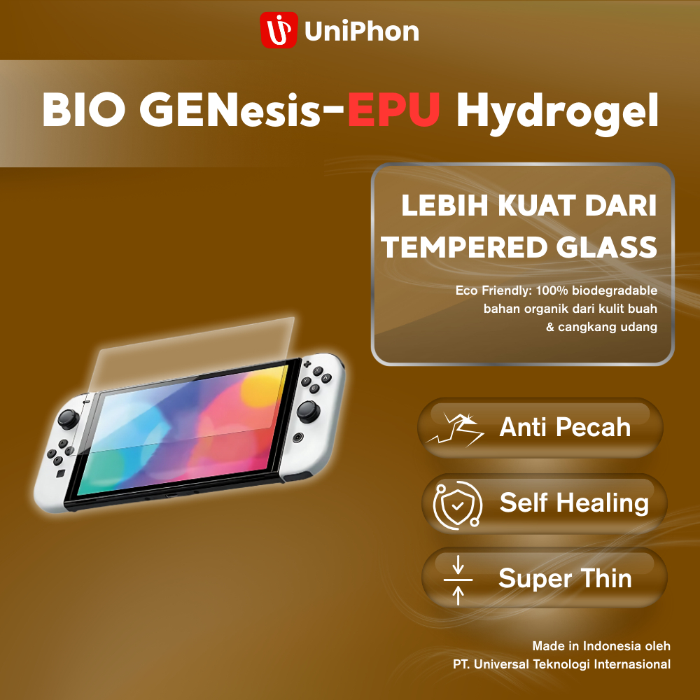 UniPhon Hydrogel Bio Genesis Screen Protector Pelindung Layar Konsol Game Nintendo Switch Lite OLED 