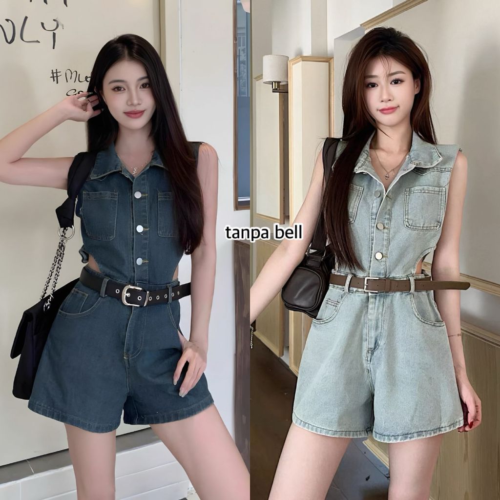 Jumpsuit Jeans Import Wanita Jumpsuit Fashion Kekinian Pakaian Jumpsuit Korean Style Oufit Wanita