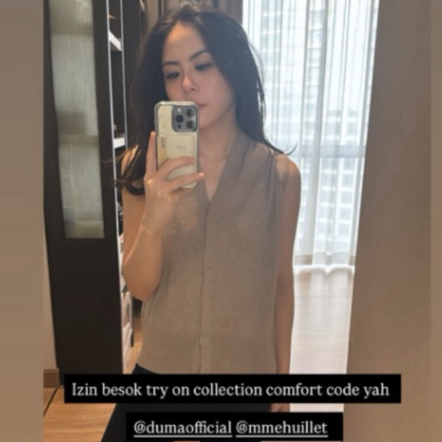 [READY NEW] Duma x mmehuillet Rielle top taupe M | Duma tan pants burgundy | Voneofficial Dress | Ou