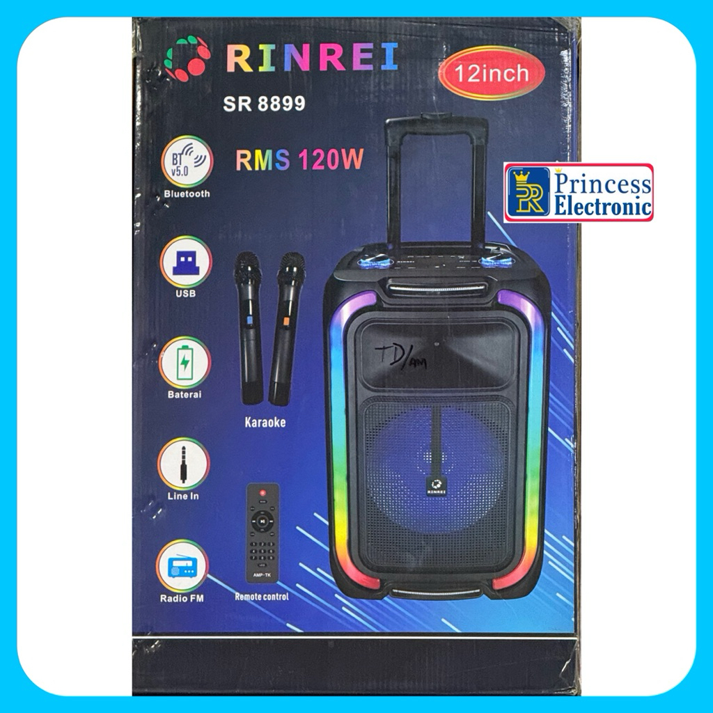 Rinrei Speaker SR 8899F Bluetooth karaoke Plus 2 Microphone