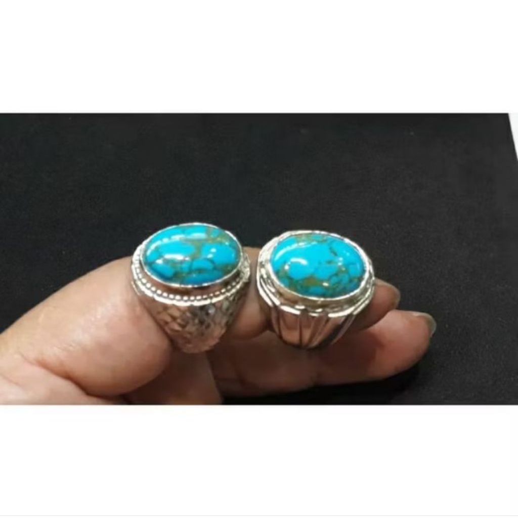 BATU CINCIN PIRUS MESIR BIRU FANCY URAT EMAS