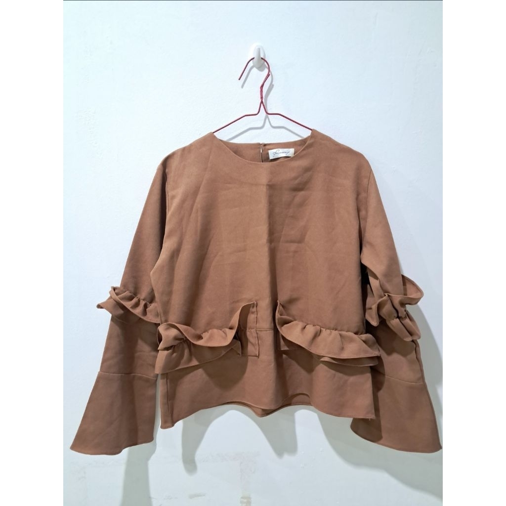 Baju atasan wanita coklat preloved