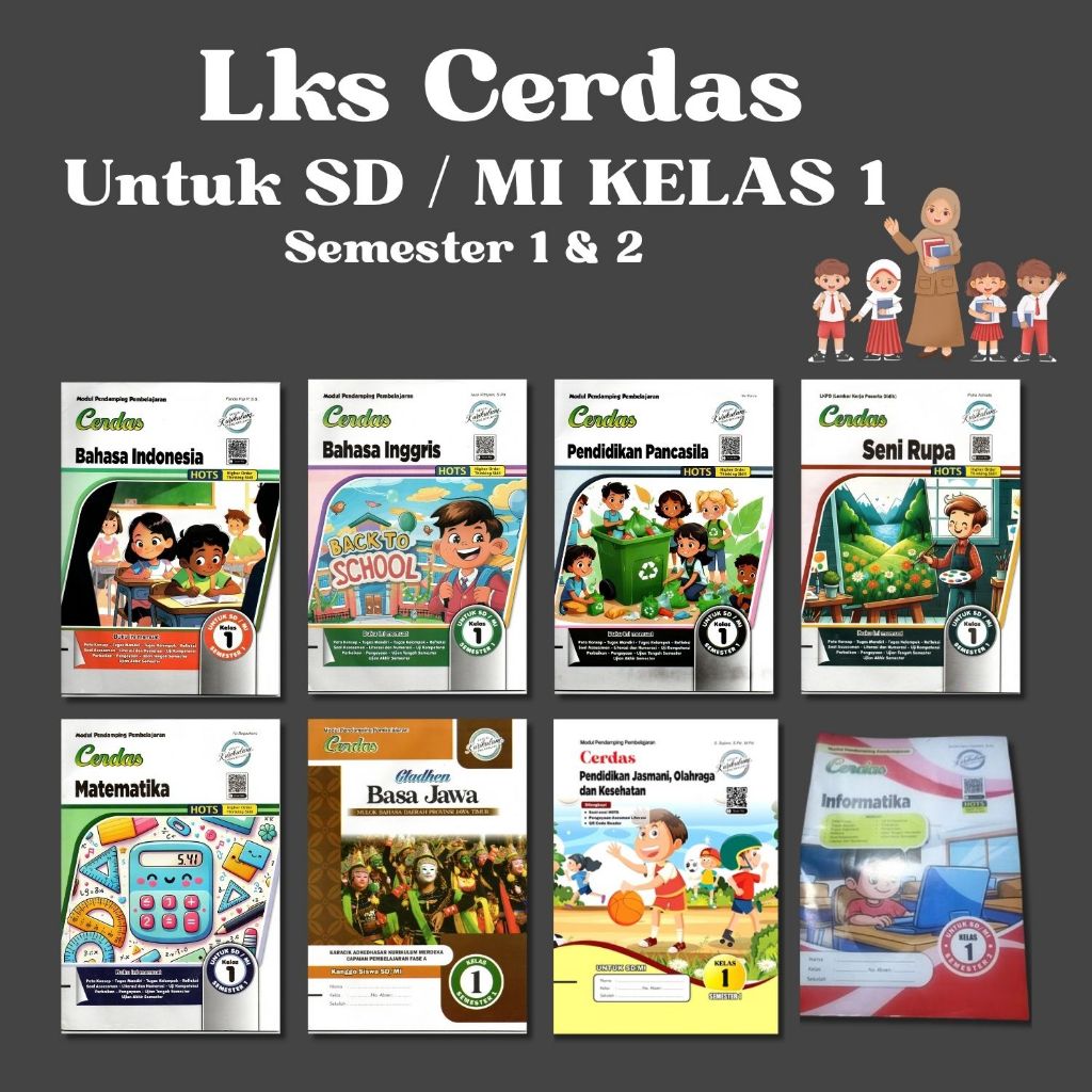 LKS Cerdas Kelas 1 untuk SD/Mi Semester 1 & 2 - Penerbit Pustaka Grafika