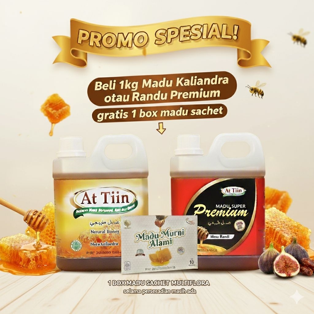 

Madu Randu Premium At Tiin Asli Murni Bersanad - Kualitas Terjamin (Gen/Botol/Pet)