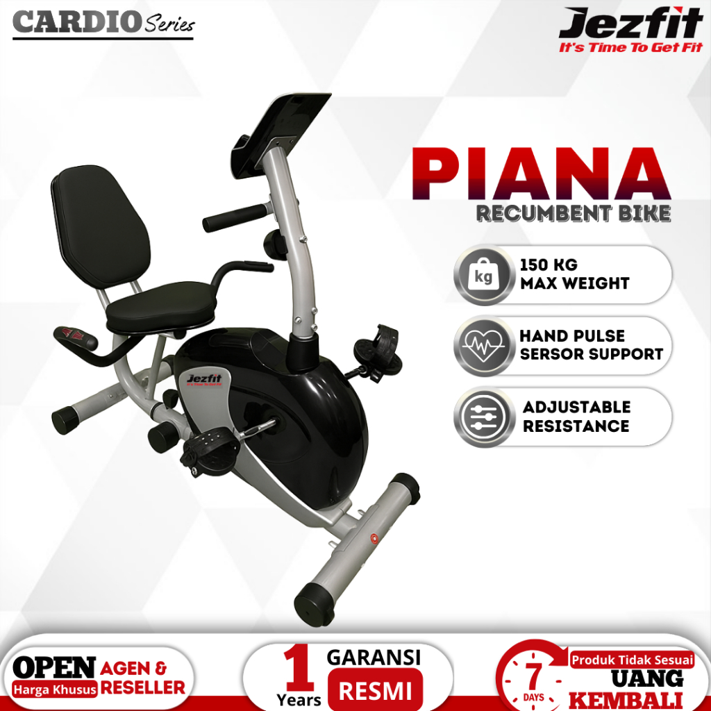 Alat fitness Sepeda Statis Recumbent Bike Jezfit Piana Sepeda statis Terapi lutut