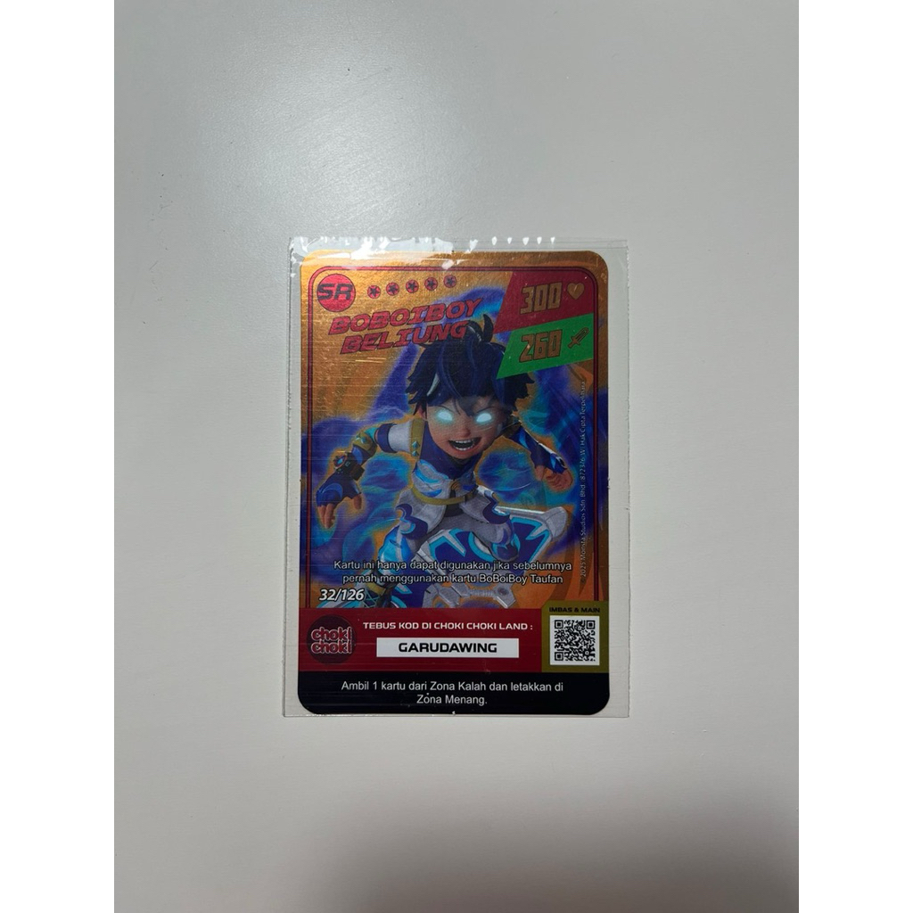 Kartu 32/126 SR Boboiboy Beliung — Choki Choki Monsta Galaxy Card Indonesia🇮🇩