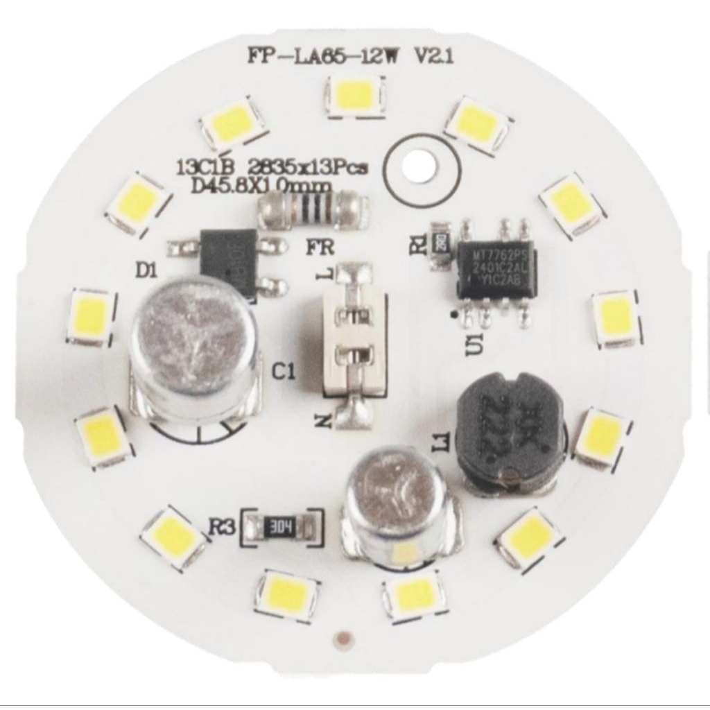 pcb led ac dob eco super 12 watt 9 volt D45.8MM / pcb led 12w 9v / mesin lampu led 12w