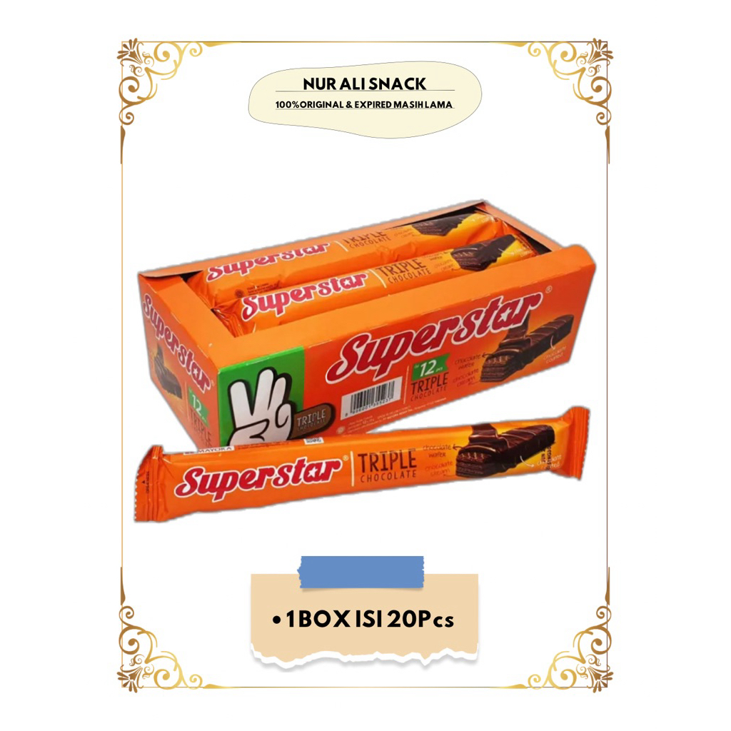 

Superstar wafer triple chocolate 1 box isi 20pcs