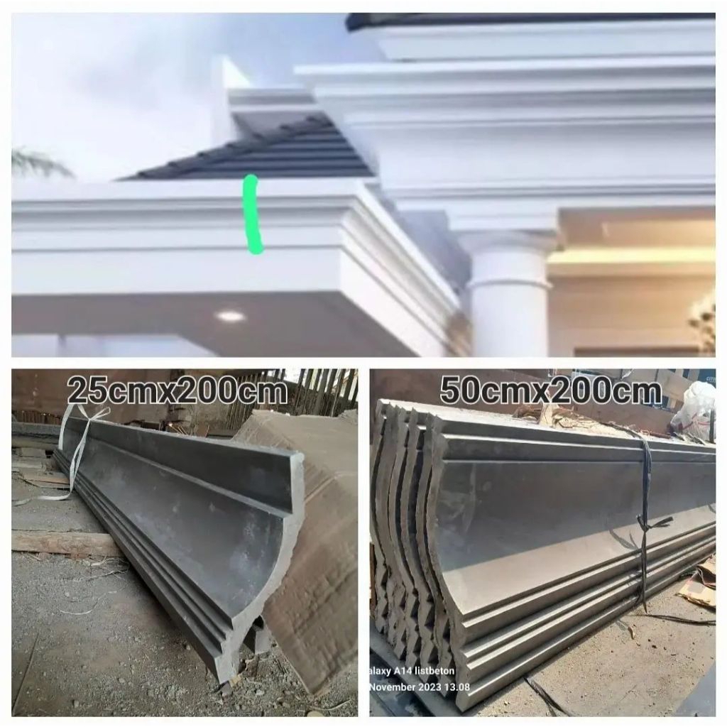 Lisplang Beton Serut 50x200cm | Lis Profil Tempel Motif Elegan