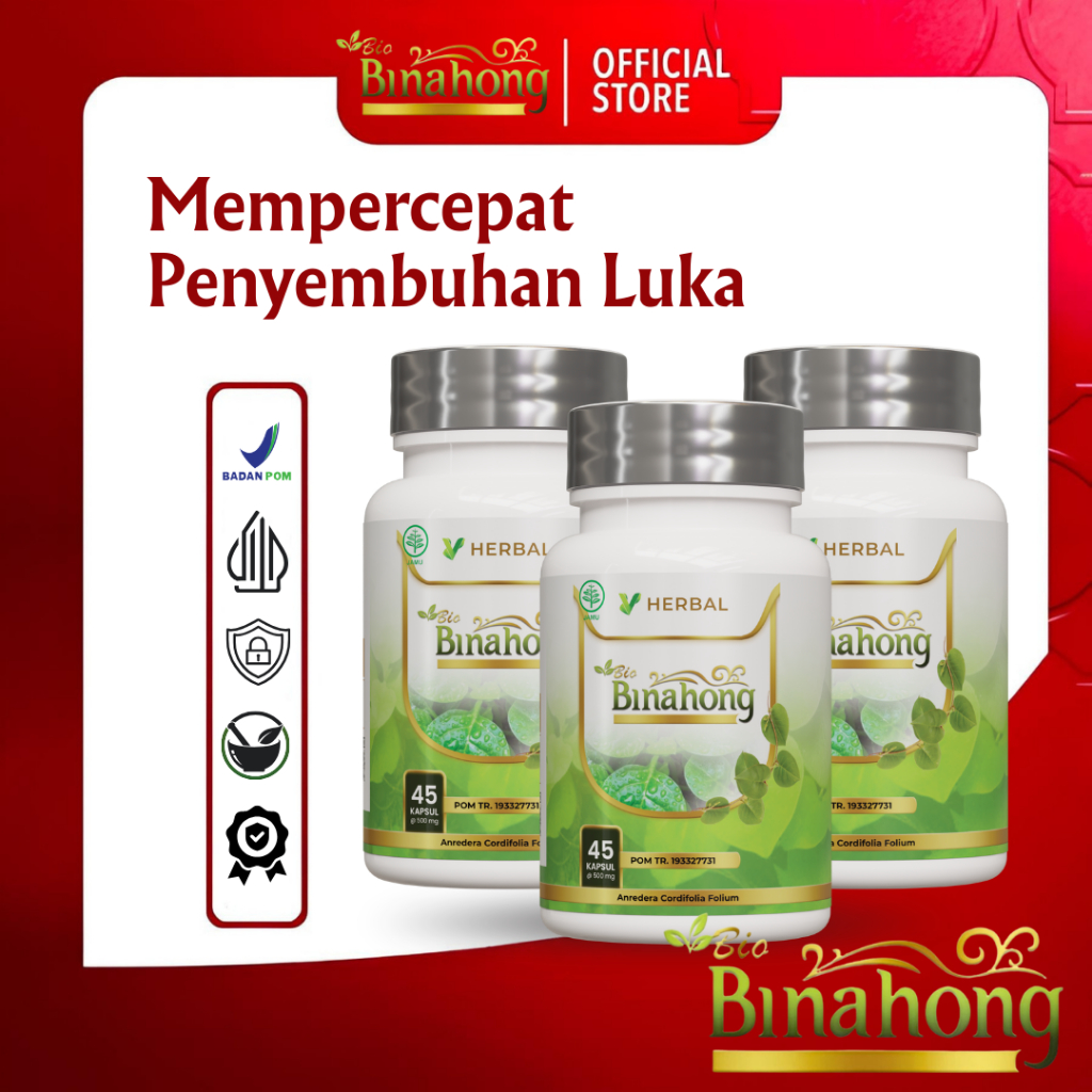 Obat Herbal Bio Binahong – Kapsul Ekstrak Daun Binahong untuk Luka Operasi & Luka Diabetes