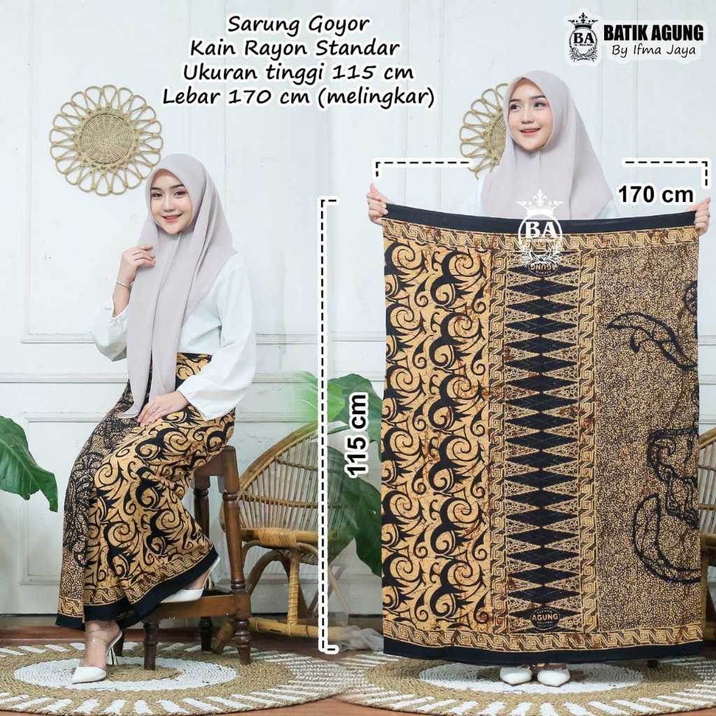 Sarung Goyor Batik Agung - Sarung Bahan Rayon - Sarung Batik