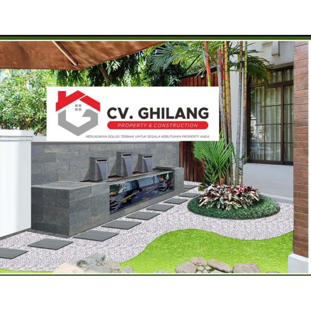 PAKET HEMAT KOLAM KOI PLUS TAMAN MINIMALIS