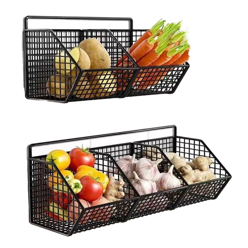 (COD) RAK KERANJANG BUMBU DAPUR / RAK TEMPEL GANTUNG SERBAGUNA