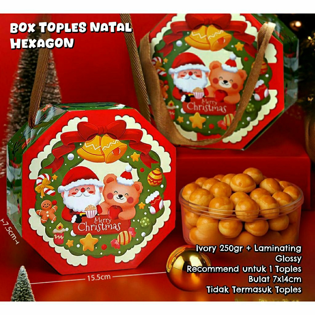 

Christmas Cookies Box Toples Natal Kue Kering Hampers Packaging
