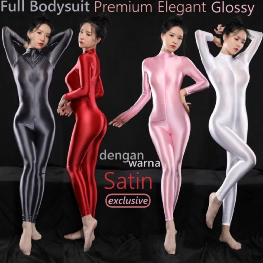 Bodysuit Glossy Zentai Unitard Lengan Panjang Ashotplz Burning Love