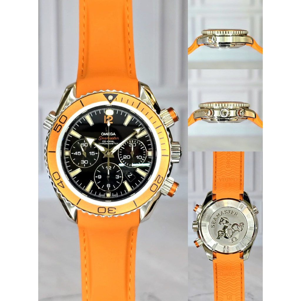 jam Omega Planet Ocean Diver 600M  strap ultra soft rubber ukuran 44mm