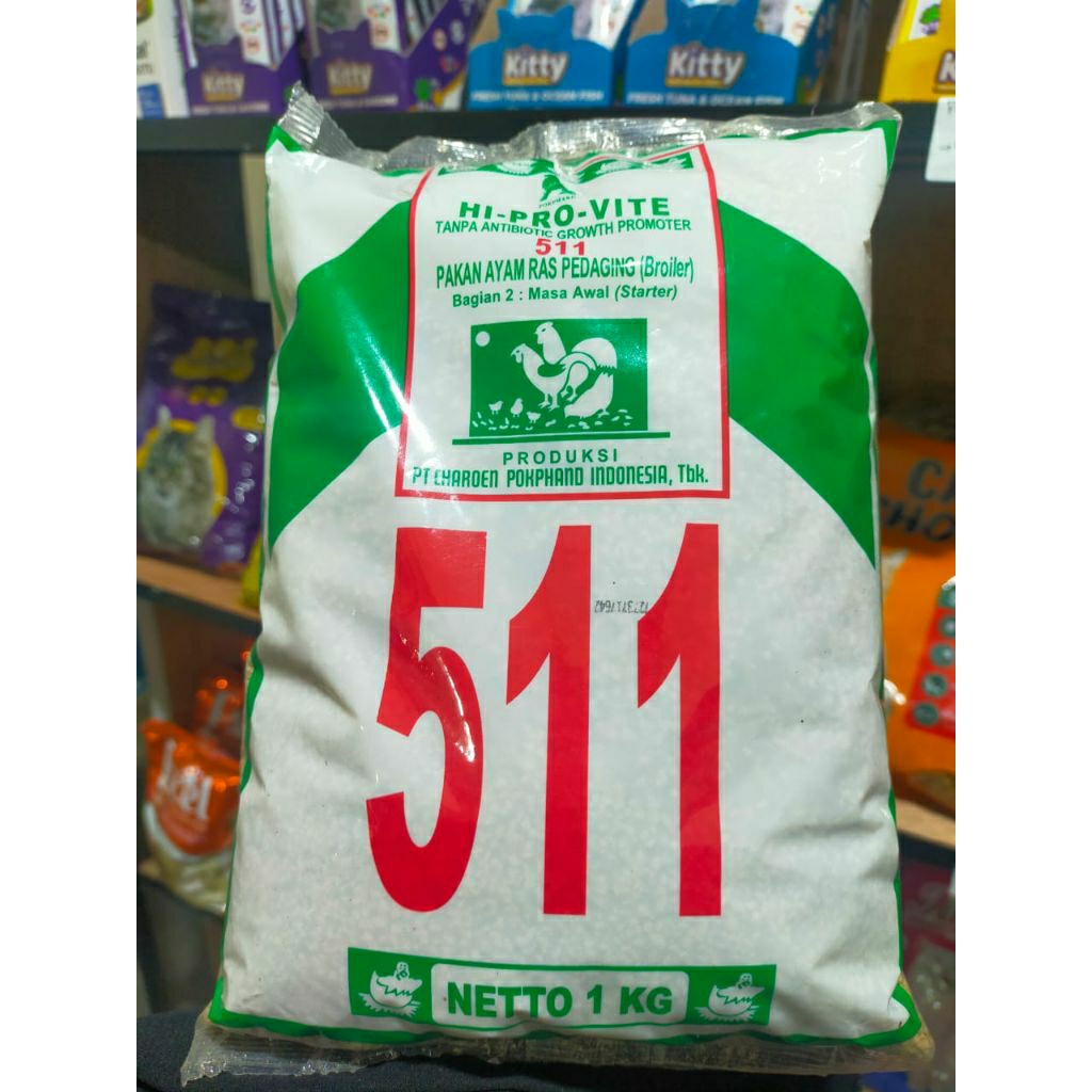 Pakan Ayam 511 Starter 1Kg free fish oil | Pakan Ayam Pedaging Broiler Cepat Besar