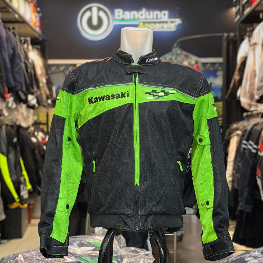 Jaket Kawasaki Motor Sport Motogp Mesh Protector Touring Black Green