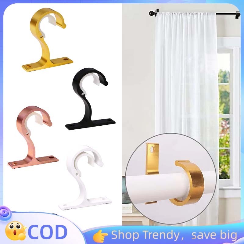 2pcs Bracket Tiang Gorden penyangga Tiang Gordendudukan Tiang Gorden Hook Tiang Gorden