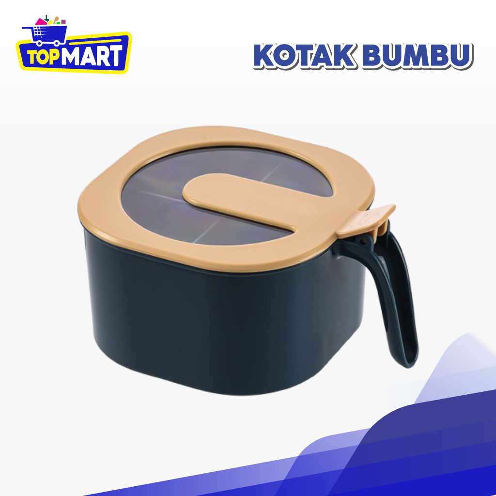 TOPMART - Kotak Bumbu Dapur 4 in 1 Multifungsi - Tempat Bumbu Praktis + 4 Sendok Gratis