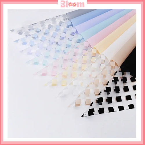 

20 Lembar Kertas Buket Bunga Transparan Frame Kotak Flower Wrapping Paper Cellophane Buket KB6112