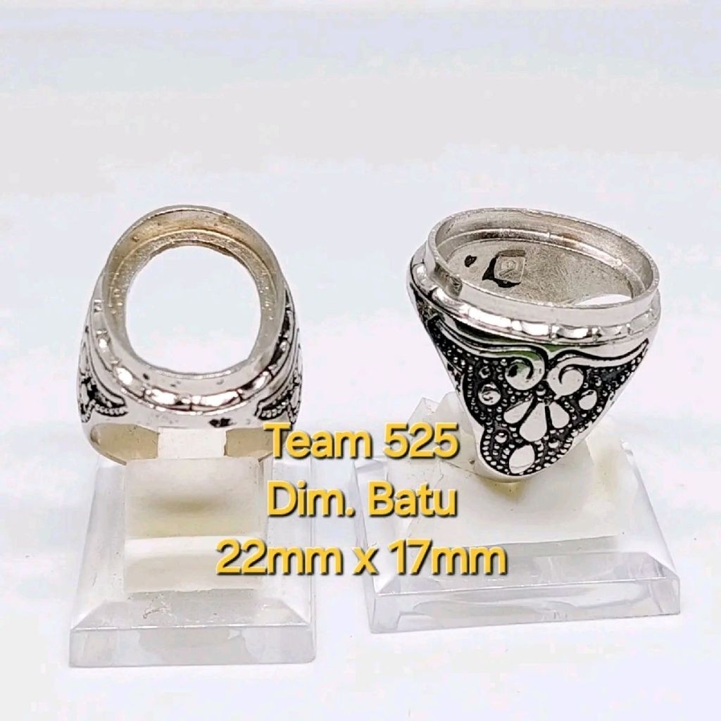 Ring emban alpaka super dim 22x17 tanam ukir ukiran bali pengikat ring cincin batu akik eceran kodia