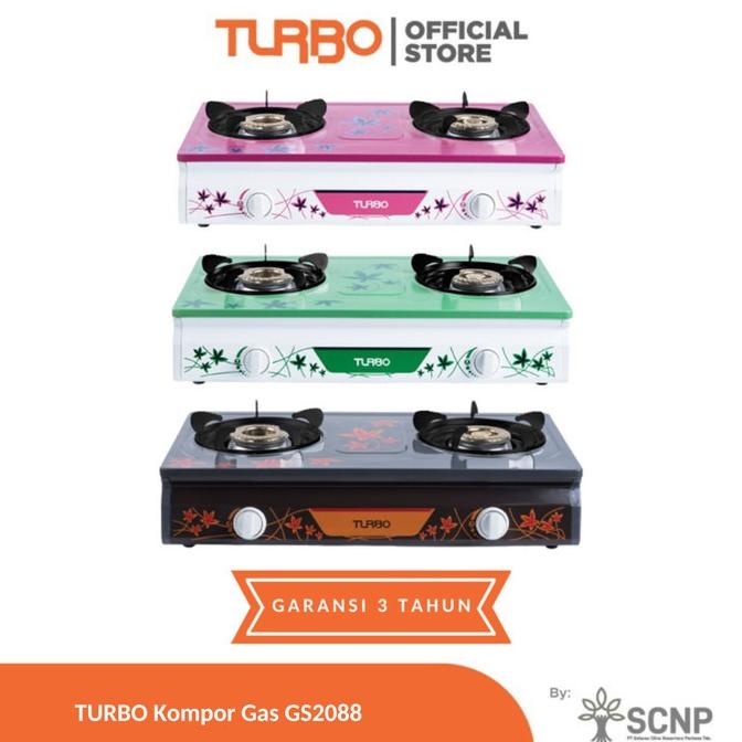 TURBO GS2088 KOMPOR GAS BURNER KUNINGAN API BIRU 2 Tungku StainlessSteel ANTI KARAT