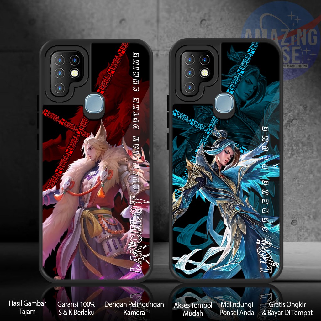 Softcase Glass Hp For INFINIX HOT 10 HERO ML silikon ada pelindung Kamera Case Mewah Casing Glossy