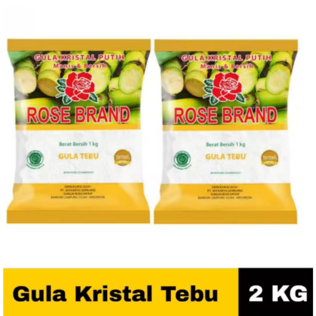 

[PAKET HEMAT 2 KG] ROSE BRAND GULA PASIR - Gula Pasir Tebu Asli Gula Putih Premium