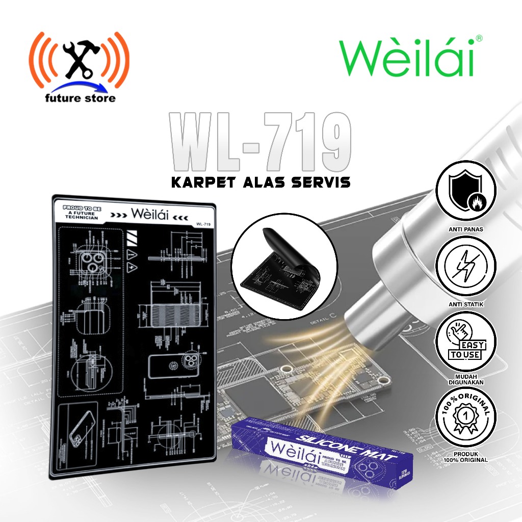 WEILAI WL-719 KARET ANTIPANAS / KARPET SERVICE MAGNETIC ORIGINAL - KARET KARPET ANTIPANAS TEKNISI - 