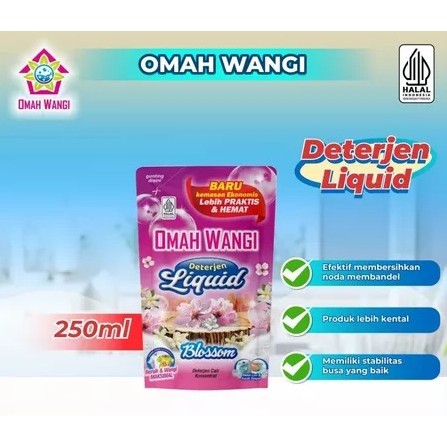 Detergent Cair Omah Wangi 250ML Sabun Cuci Pakaian Kemasan Pouch Bersih dan Wangi