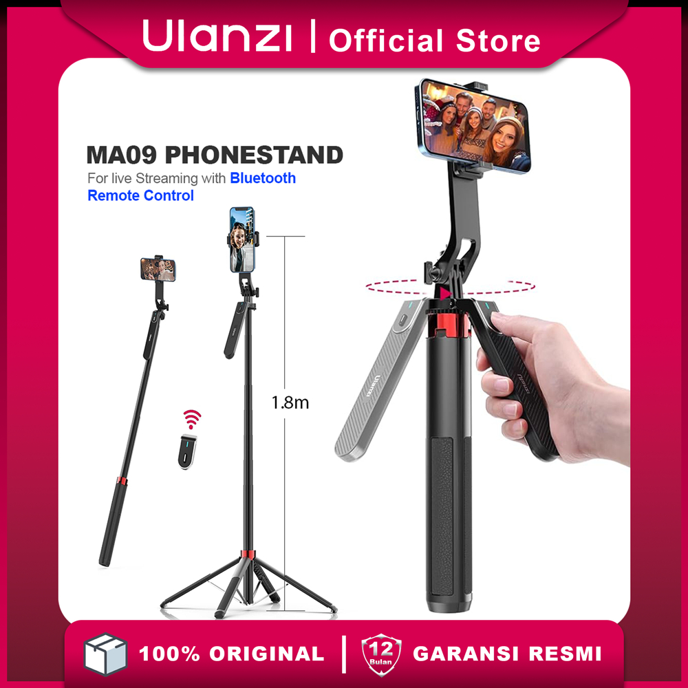 Ulanzi MA09 Selfie Stick with Remote for Action Cam & Smartphone