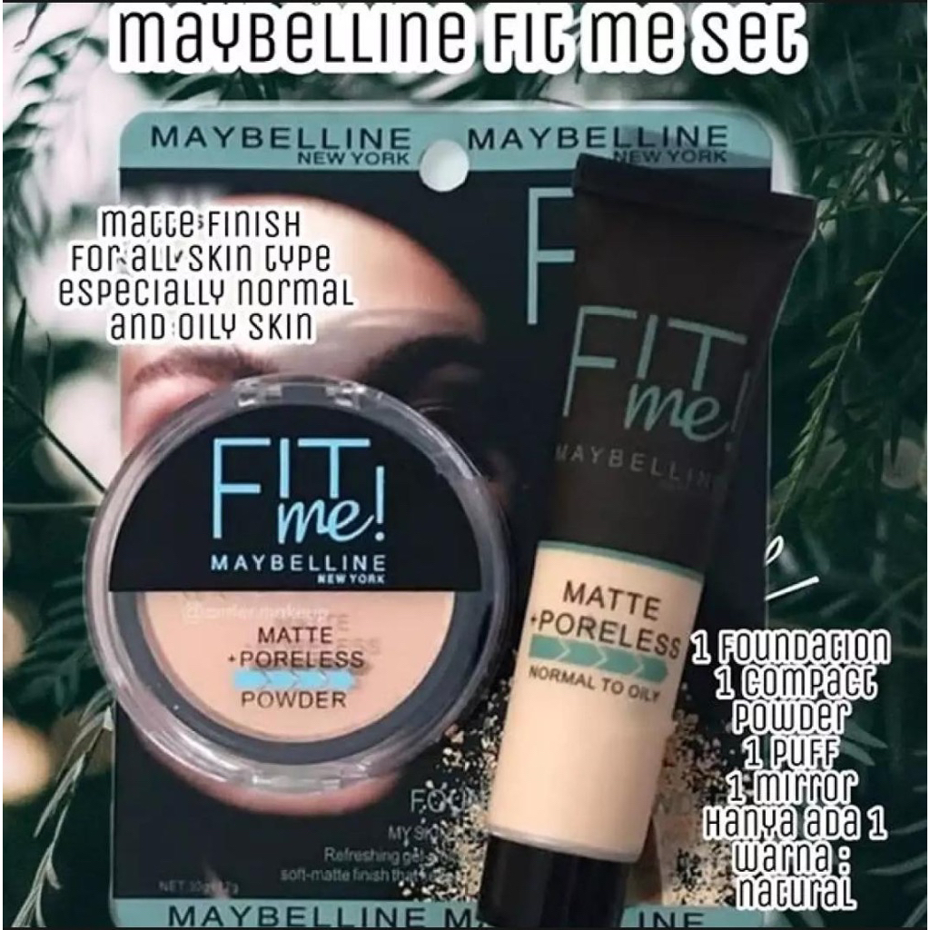 Make up set 2IN1 FIT ME ( Bedak + Foundation) mika/ Makeup 1 set lengkap