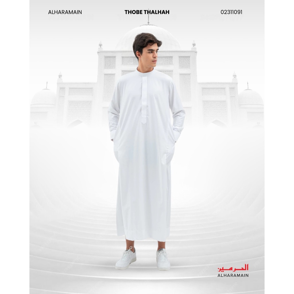 AL Haramain Series Slimfit Poly Katun Thobe Thalhah Jubah / Gamis Pria Remaja & Dewasa (02311091) | 