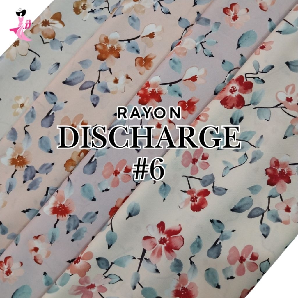 [CPKJ4] rayon discharge / rayon motif kembang / viscose premium / rayon motif bunga / viscose premiu