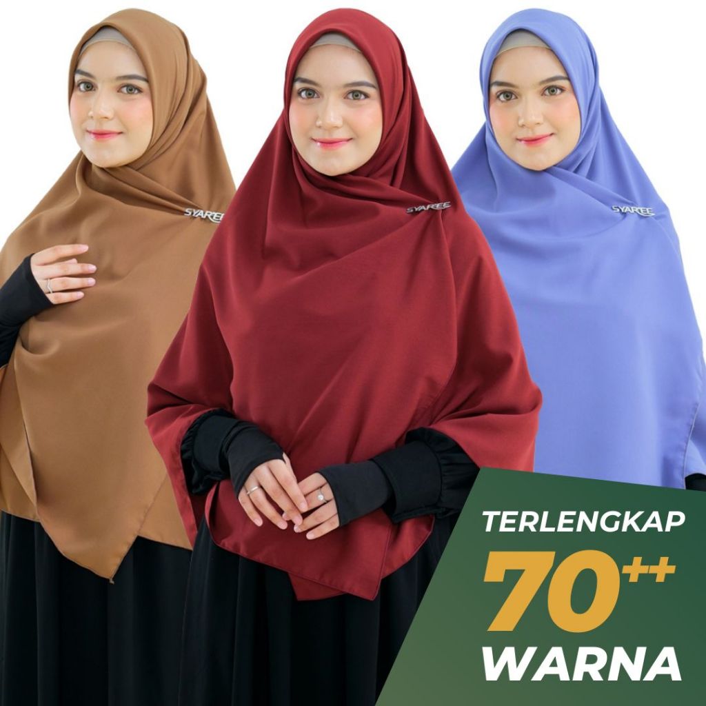 Alifa 130 | BEST SELLER ORIGINAL Jilbab Segi Empat Syari 130 Jumbo Polos Wolfis Syaree Fashion 130