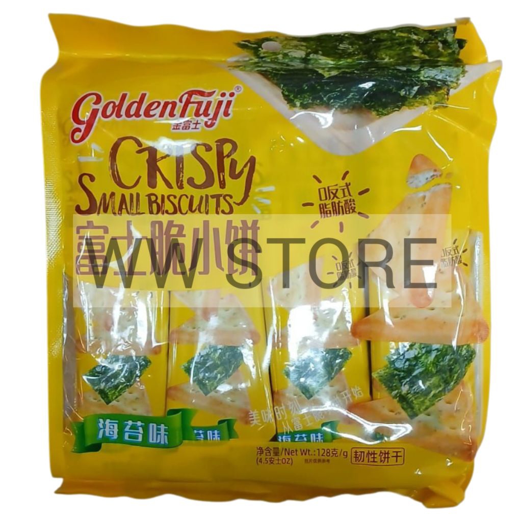 

Biskuit stik rasa rumput laut halal MUI Golden Fuji GoldenFuji Crispy Small Seaweed Flavor Biscuits Biscuit 128g ( 8 pack x 16g )