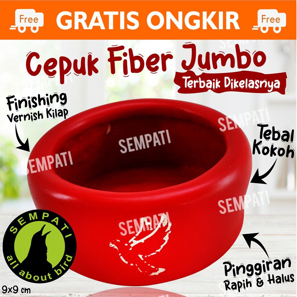 SEMPATI TEMPAT PAKAN MERPATI BAHAN FIBER CEPUK MERPATI FIBER MANGKOK WADAH TEMPAT MAKAN MINUM BURUNG