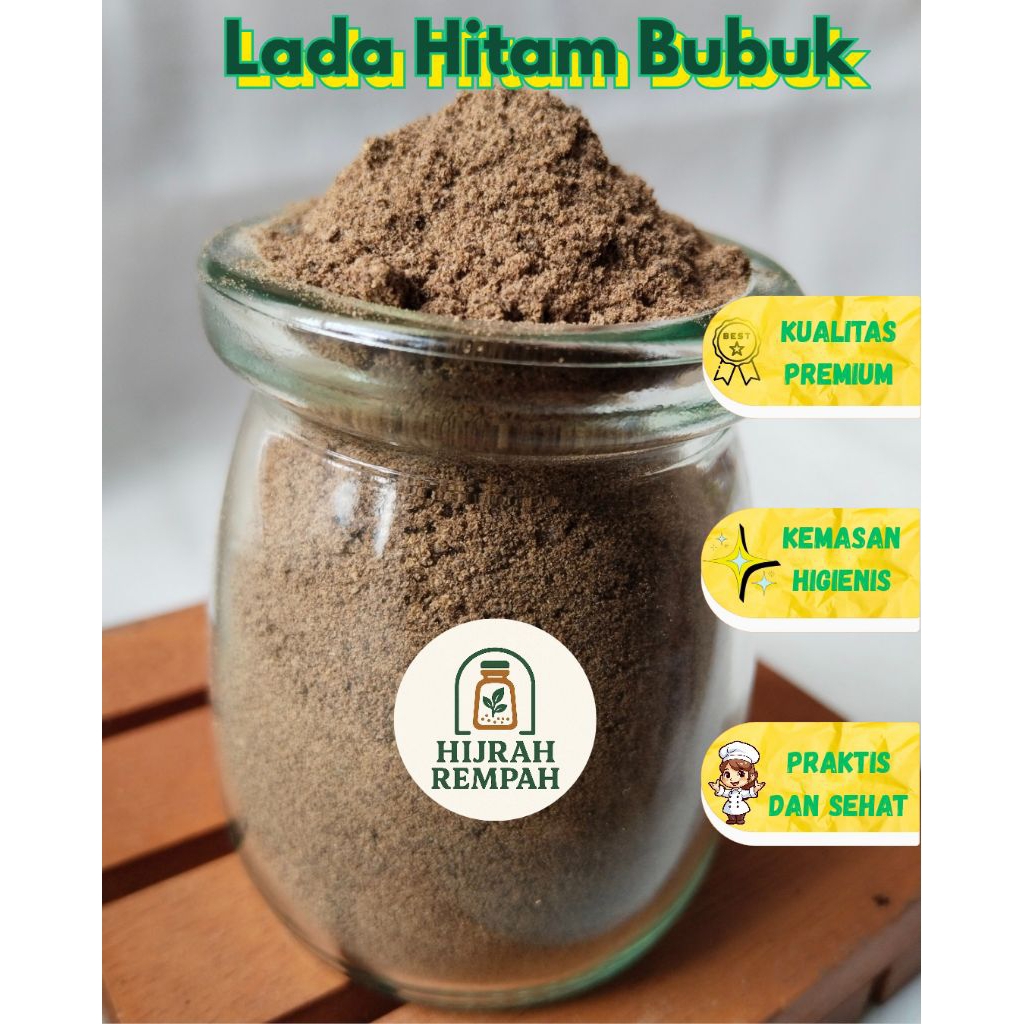 

Lada Hitam Bubuk 35gr/ Pure Blackpepper Powder/ Merica Hitam Bubuk Murni