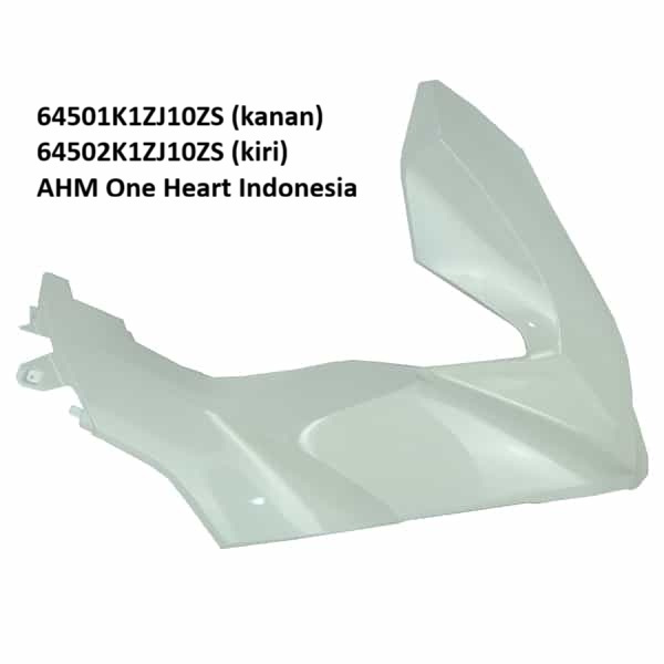 Cover Sayap Depan Kanan Kiri PCX160 Putih Mutiara Kode K1Z Kanan 64501K1ZJ10ZS Kiri 64502K1ZJ10ZS