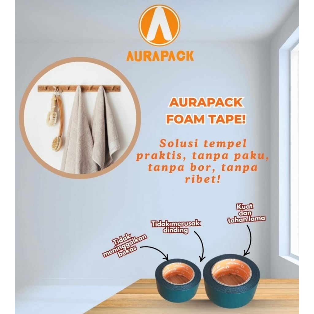Foam Tape Busa isi 1 Aura Pack/ Lakban Grosir / lakban murah Banjarmasin / lakban banjarmasin / lakb