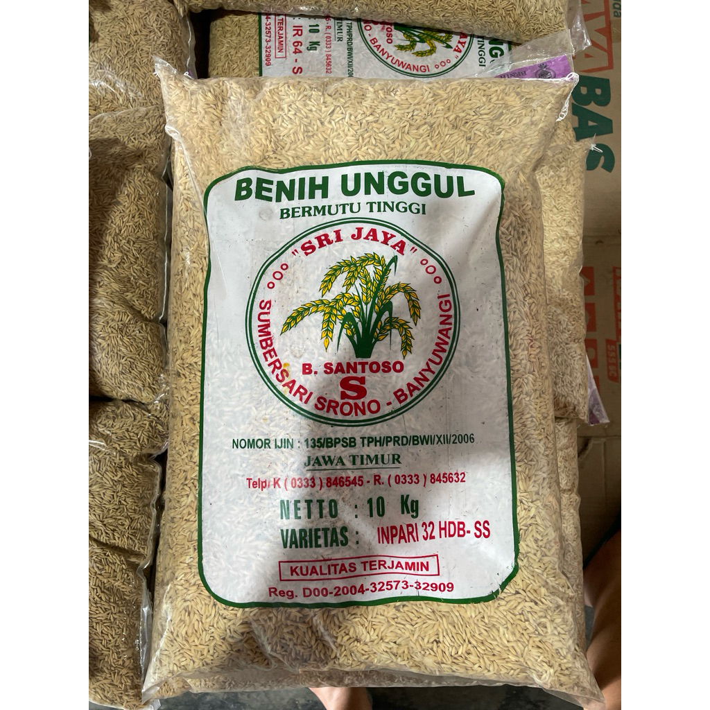 

benih padi inpari 32 hdb ss kemasan 10kg padi B santoso kemasan 10kg ip32