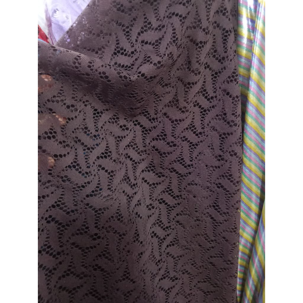 kain brokat semi prada - harga 0,5/m - kain brokat import - brokat semi prada mahogani - brokat impo