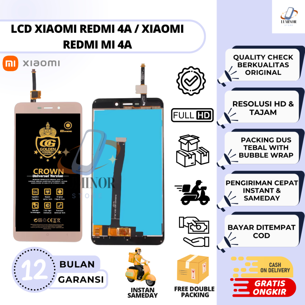 LCD REDMI 4A / LCD TOUCHSCREEN FULLSET XIAOMI REDMI MI4A REDMI 4A COMPLETE ORI