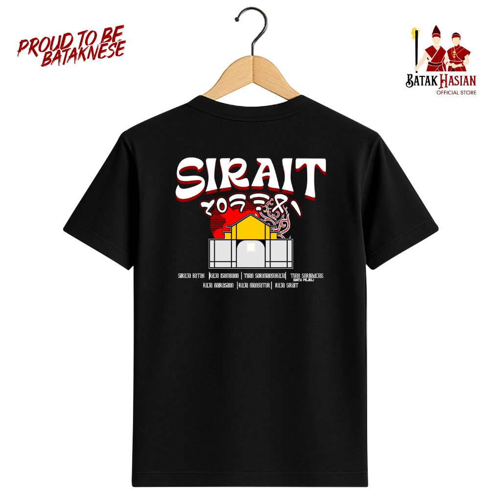 SIRAIT - Kaos Marga Batak  - Katun premium 100% - BIOWASH (Tidak berbulu) - Sangat Nyaman -  Batak H