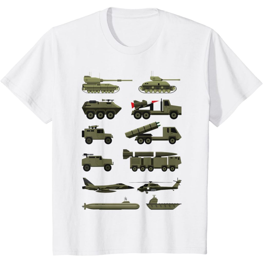 Baju kaos anak Military vehicles, Military Boy and Girl tank lover T-Shirt