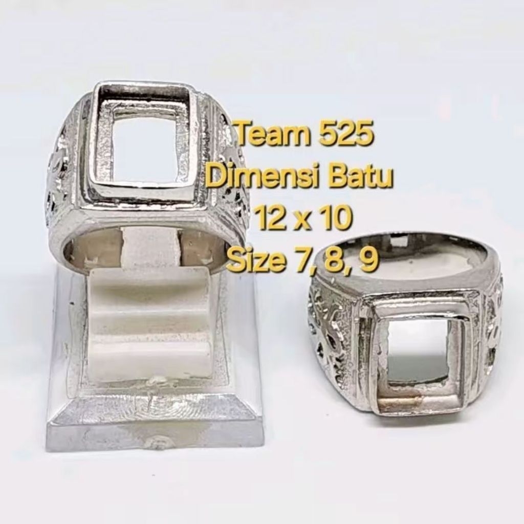 Ring emban alpaka super 12x10 eceran / model tanam kotak cincin
