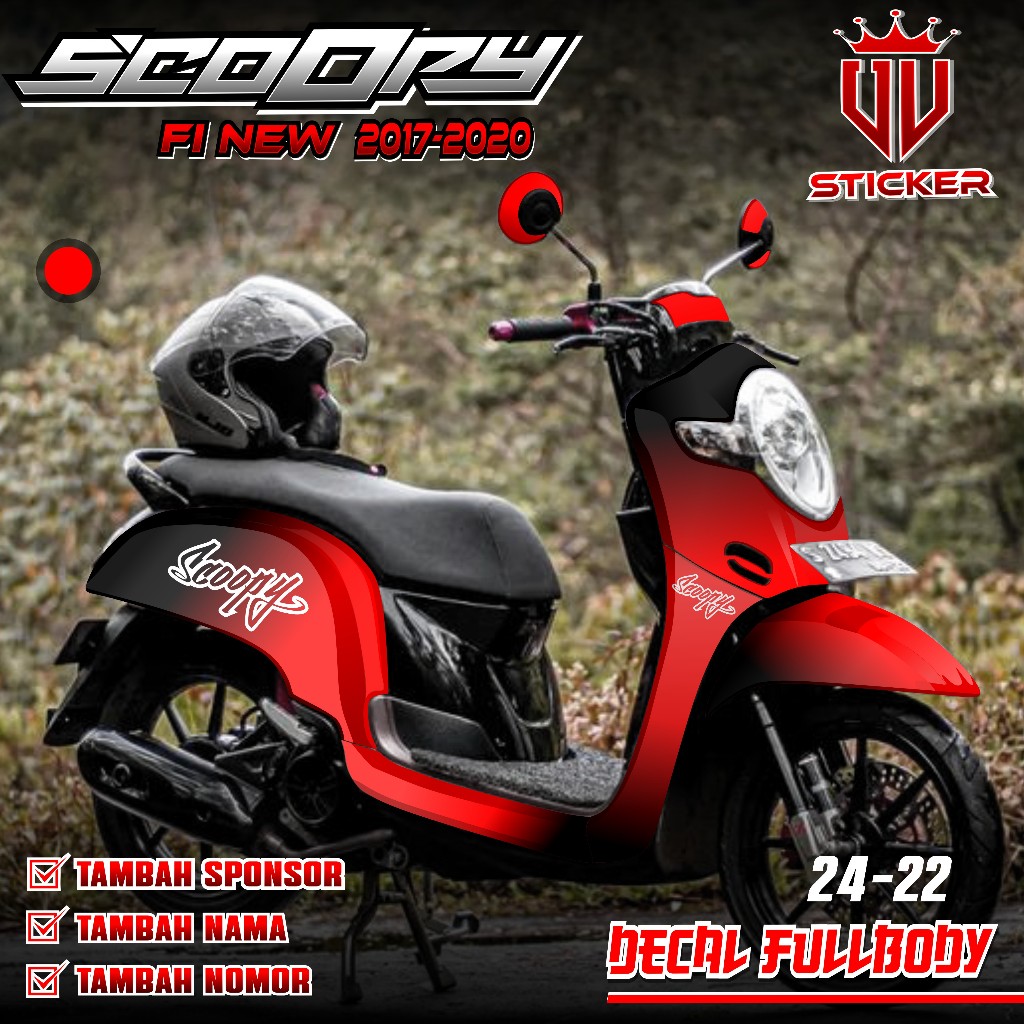 (COD) TERBARU Decal Sticker Full Body Honda Scoopy Fi New 2017 2018 2019 2020  - Stiker Dekal Skotle