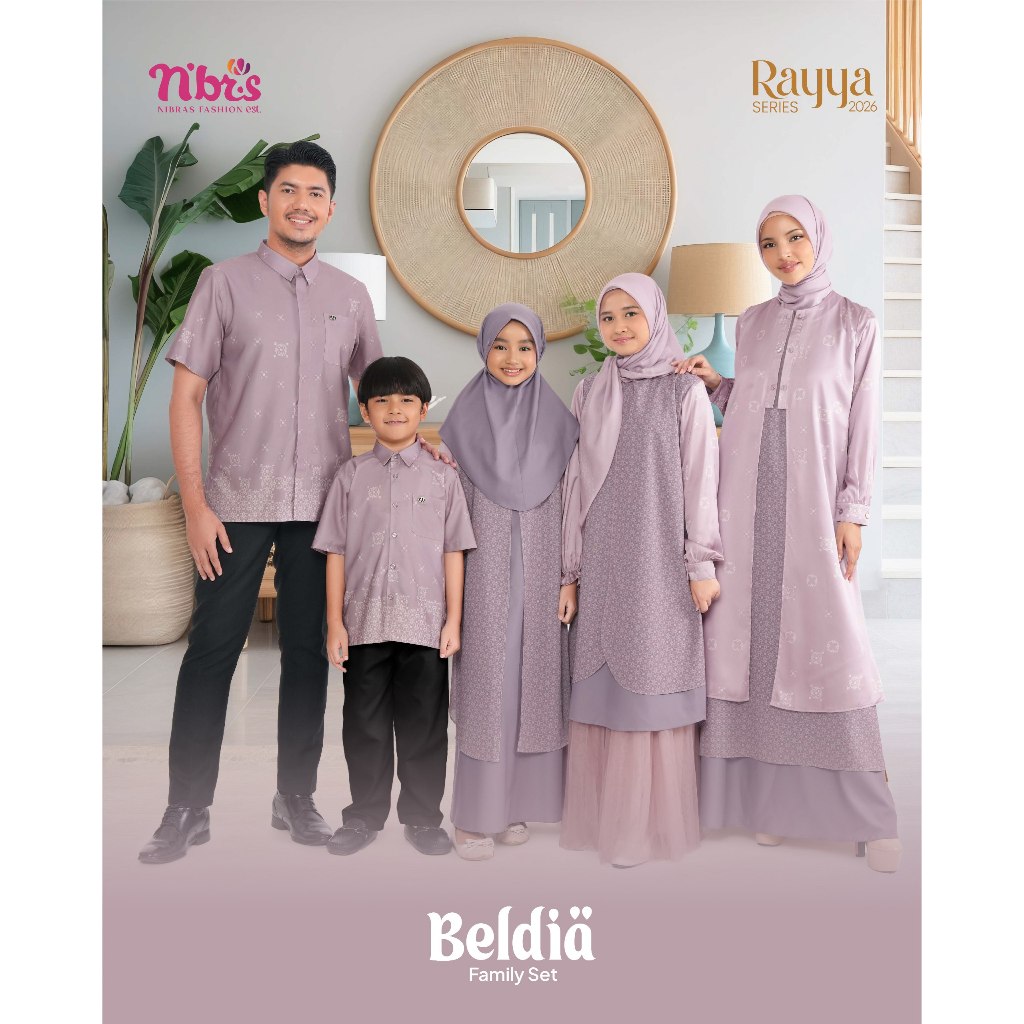 SERAGAM COUPLE LEBARAN KELUARGA 2026 DIARAYYAKU BELDIA DUSTY ROSE BY NBRS NIBRAS SARIMBIT HARI RAYA 