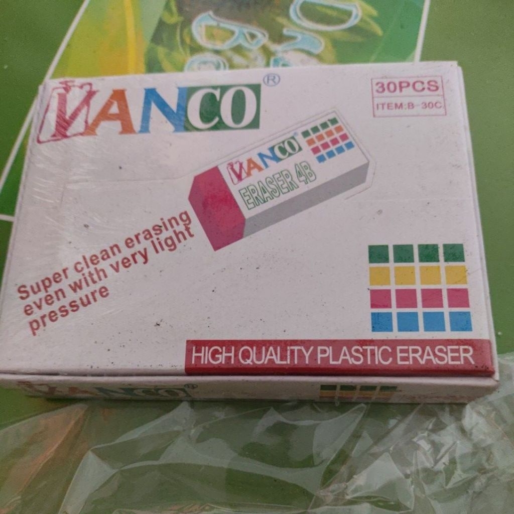 penghapus pensil warna warni vanco